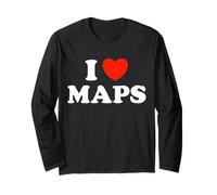 I Love Maps Funny Atlas, Libro geografico Globe Navigate, Fan Maglia a Manica