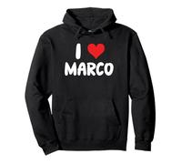 I Love Marco - Cuore - Nome Felpa con Cappuccio