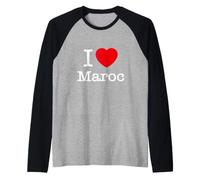 I Love Maro, Morocco Illustration Novelty Graphic Designs Maglia con Maniche Raglan