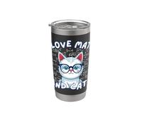 I Love Math And Cats - Simpatico gatto amante per uomini, donne, bambini Bicchiere termico in acciaio inox doppia parete