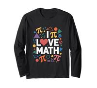 I Love Math Colorful Geometrico Pi Simboli Maglia a Manica