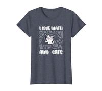 I Love Math E Gatti Cute Kitty Cat Matematica Maglietta, Donna, Pervinca, XL