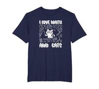 I Love Math E Gatti Cute Kitty Cat Matematica Maglietta, Uomo Taglie Grandi, Navy, 6X Tall