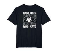 I Love Math E Gatti Cute Kitty Cat Matematica Maglietta, Uomo Taglie Grandi, Nero, 3X Tall