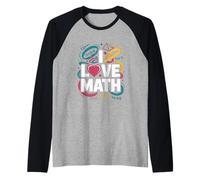 I Love Math Equations Appassionato Design Maglia con Maniche Raglan