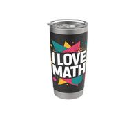 I Love Math forme geometriche design colorato Bicchiere termico in acciaio inox doppia parete
