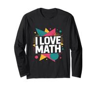 I Love Math forme geometriche design colorato Maglia a Manica