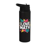 I Love Math forme geometriche design colorato Stainless Steel Insulated Water Bottle