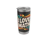 I Love Math Forme Geometriche Enthusiast Design Bicchiere termico in acciaio inox doppia parete