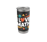 I Love Math Forme Geometriche Entusiasmo Bicchiere termico in acciaio inox doppia parete