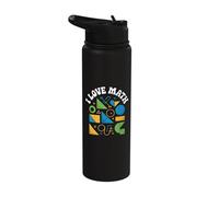 I Love Math Forme Geometriche Equazione Stainless Steel Insulated Water Bottle