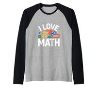 I Love Math Fun Geometry Pi Forme Maglia con Maniche Raglan