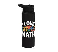 I Love Math Fun Geometry Pi Forme Stainless Steel Insulated Water Bottle