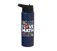 I Love Math Geometry Pi Simboli Infinito Stainless Steel Insulated Water Bottle