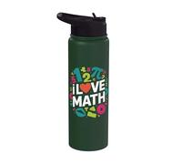 I Love Math Numeri Luminosi Geometria Pi Stainless Steel Insulated Water Bottle