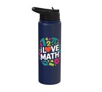 I Love Math Numeri Luminosi Geometria Pi Stainless Steel Insulated Water Bottle