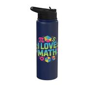 I Love Math Pi Simboli Forme Geometriche Stainless Steel Insulated Water Bottle
