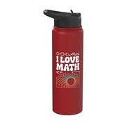 I Love Math simboli geometrici spirale Stainless Steel Insulated Water Bottle