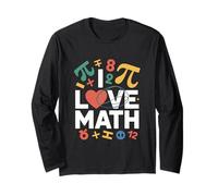 I Love Math With Heart Pi Simboli Maglia a Manica