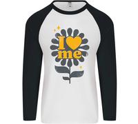 I Love Me Auto Loving Fiducioso Citazione Divertente Uomo L/S Baseball T-Shirt