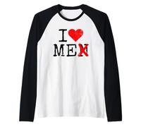 I Love Me I Love Men Amo Le Donne Potere Donna Femminista Maglia con Maniche Raglan