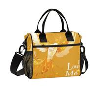 I Love Me Yellow Golden Bird Borsa per il pranzo da donna, grande, con tracolla, per adulti, asilo, S