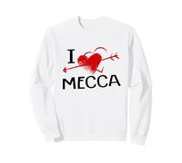 I Love Mecca Heart Islam Hajj Freccia Città Arabia Saudita Viaggio Felpa