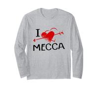 I Love Mecca Heart Islam Hajj Freccia Città Arabia Saudita Viaggio Maglia a Manica