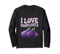 I Love Melanzane Citazione di Verdure Divertente Maglia a Manica