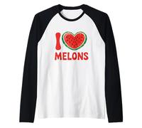 I Love Melons Anguria Design Maglia con Maniche Raglan
