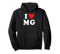I Love MG Initials I Heart M.G. First Last Name M G Felpa con Cappuccio