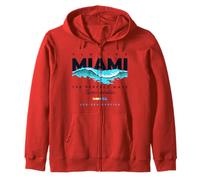 I Love Miami FL., Miami Beach Outfit Illustration Graphic Felpa con Cappuccio