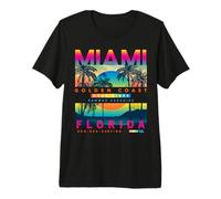 I Love Miami, Miami Florida Retro Sunset Summer Graphic Maglietta Premium