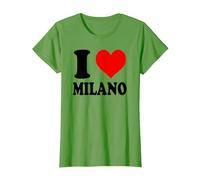 I Love Milano Italia Maglietta, Donna, Erba, XXL