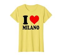 I Love Milano Italia Maglietta, Donna, Limone, L