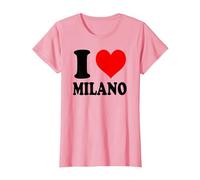 I Love Milano Italia Maglietta, Donna, Rosa, L
