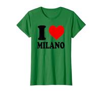 I Love Milano Italia Maglietta, Donna, Verde Mela, M