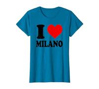 I Love Milano Italia Maglietta, Donna, Zaffiro, L