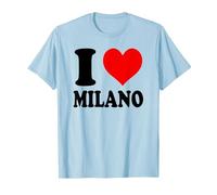 I Love Milano Italia Maglietta, Uomo, Celeste, XXL