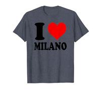 I Love Milano Italia Maglietta, Uomo, Pervinca, L