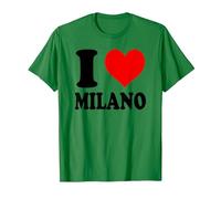 I Love Milano Italia Maglietta, Uomo, Verde Mela, XL