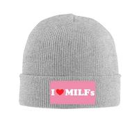 I Love Milfs Mother S Day I Heart Milfs Donna Uomo Skull cap Morbido Berretto Invernale Leggero Berretto Beanie in Maglia per Tutte Le Stagioni Arrampicata Calcio