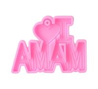 I Love Mom Dad Word Letter Keychain Stampo in resina epossidica Stampo per il Ringraziamento Festa della mamma Ciondolo per la Festa del Padre Fatto a mano in Silicone Gioielli Strumenti di fusione