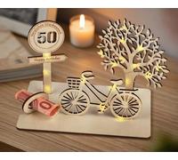 I LOVE MOM Taccuino in legno, per compleanno, in legno, fai da te, con alberi tridimensionali, per regali, feste, compleanni, anniversari, (LP-50)