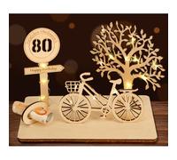 I LOVE MOM Taccuino in legno, per compleanno, in legno, fai da te, con alberi tridimensionali, per regali, feste, compleanni, anniversari, (LP-80)