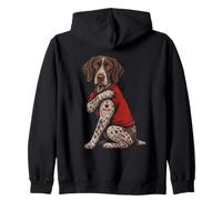 I Love Mom Tatuato Cane Mamma Tedesco A Pelo Corto Pointer Proprietario Felpa con Cappuccio