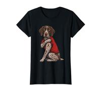 I Love Mom Tatuato Cane Mamma Tedesco A Pelo Corto Pointer Proprietario Maglietta