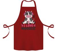 I Love Mooosic Divertente Mucca Dj Cotone Grembiule 100% Biologico