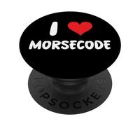 I Love Morse Code - Cuore - Parlare Sicurezza Parlare PopSockets PopGrip Adesivo