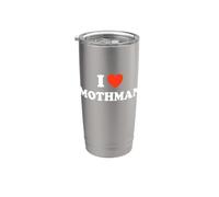 I Love Mothman - Divertente cuore di fan del mostro della falena criptida spettrale Bicchiere termico in acciaio inox doppia parete